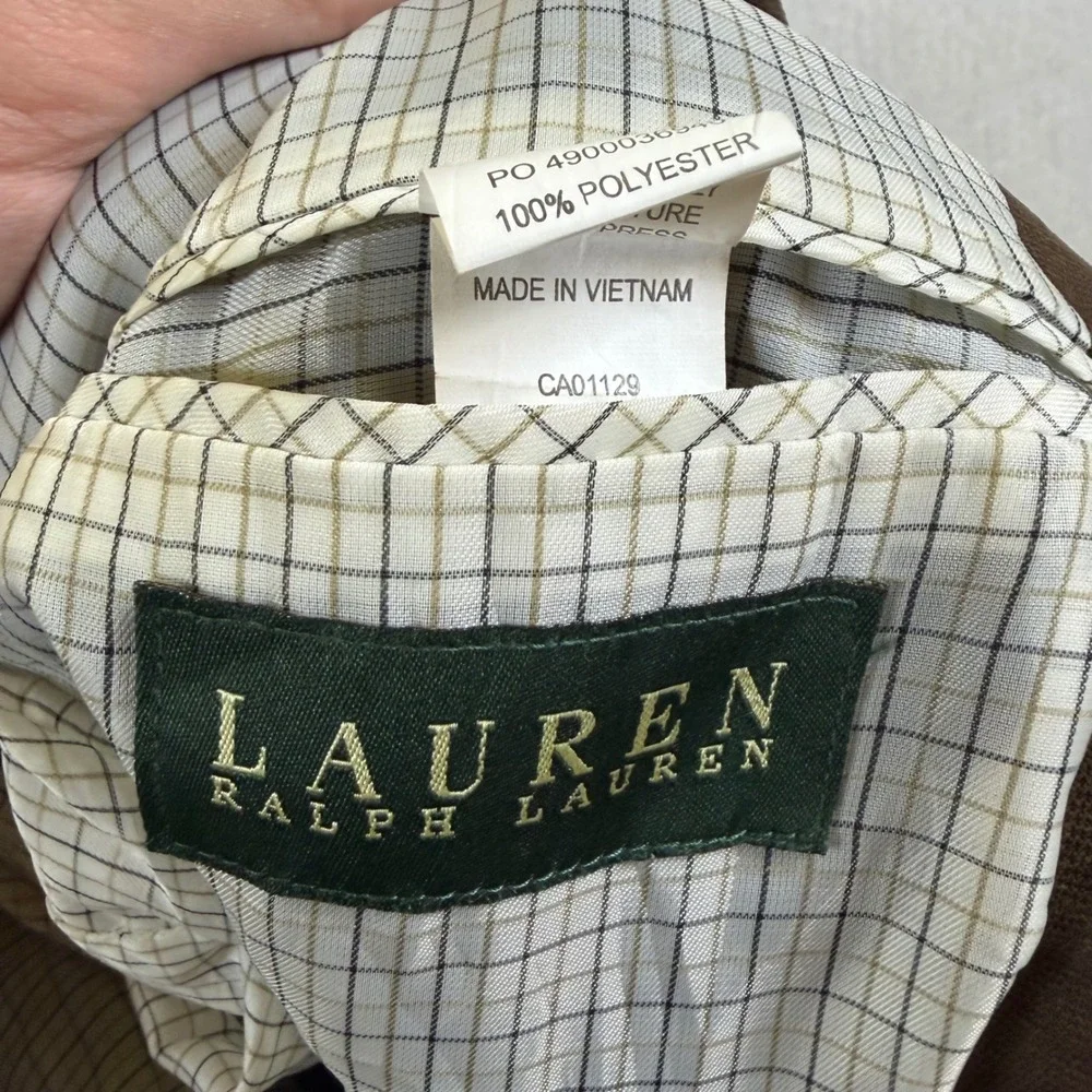 Lauren Ralph Lauren Mens Brown Faux Suede Two Button Blazer Sport Coat 44R
